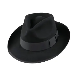 Black Short Brim Black Wool Felt Hat